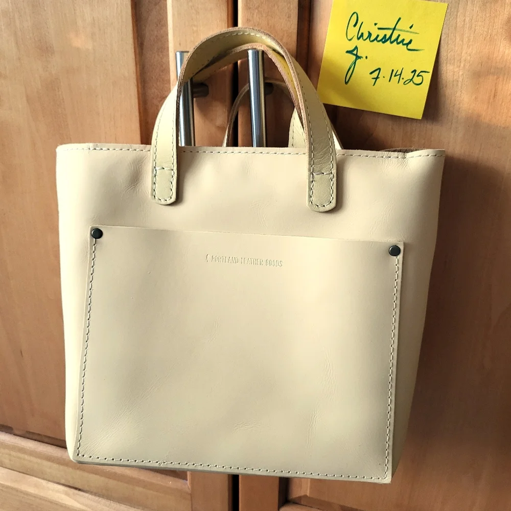 Portland Leather Mini Crossbody w/Zipper in Vanilla - Picture 1 of 4